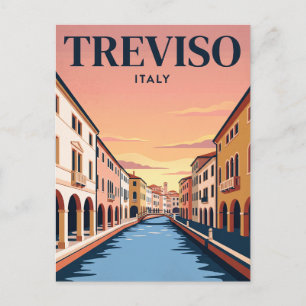 Reise-Postkarte im Vintage-Stil Treviso, Italien Postkarte