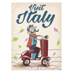 Reise-Postkarte Italien im Stil alter Cartoons. Tischdecke