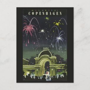 Reise-Postkarte Kopenhagen im Vintage-Stil Postkarte