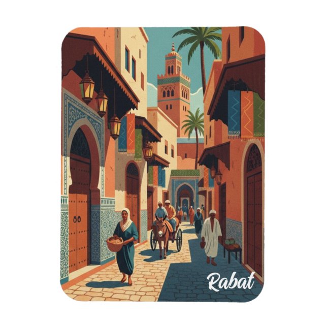 Reise-Postkarte Rabat Marokko Magnet (Vertikal)