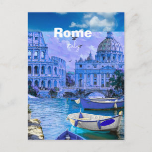 Reise-Postkarte Rom Italien, Reise-Postkarte Rom,  Feiertagspostkarte