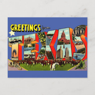 Reise-Postkarte 'Vintage Grüße aus Texas' Postkarte