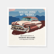 Reise Retro-Klassiker-Auto-Thema 50. Geburtstag