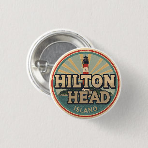 Reise-Retrosouvenirs vom Hilton Head Island Leucht Button