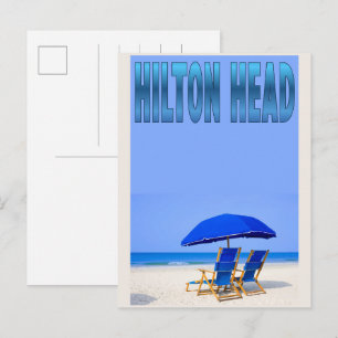 Reise-Retrosouvenirs vom Hilton Head Island Leucht Postkarte