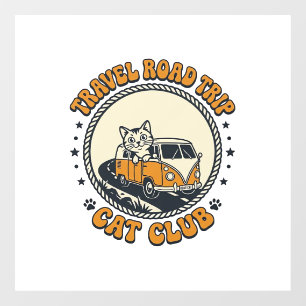 Reise Roadtrip Katze Haustierliebhaber Shirt Kunst Fensteraufkleber