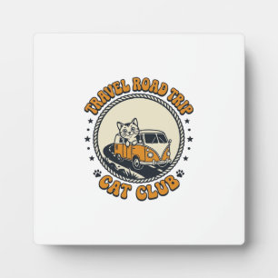 Reise Roadtrip Katze Haustierliebhaber Shirt Kunst Fotoplatte