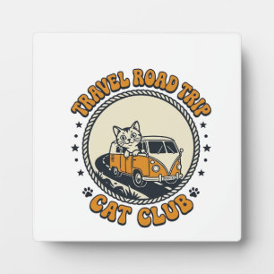 Reise Roadtrip Katze Haustierliebhaber-Shirt Kunst Fotoplatte