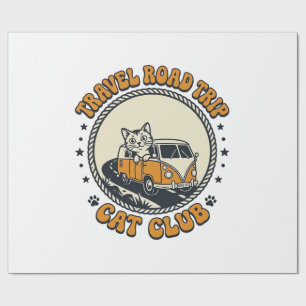 Reise Roadtrip Katze Haustierliebhaber Shirt Kunst Geschenkpapier
