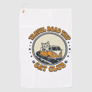 Reise Roadtrip Katze Haustierliebhaber Shirt Kunst Golfhandtuch