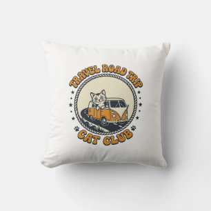 Reise Roadtrip Katze Haustierliebhaber Shirt Kunst Kissen