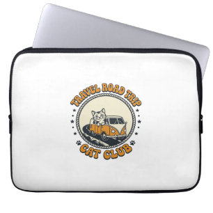 Reise Roadtrip Katze Haustierliebhaber Shirt Kunst Laptopschutzhülle