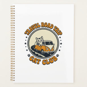 Reise Roadtrip Katze Haustierliebhaber Shirt Kunst Planer
