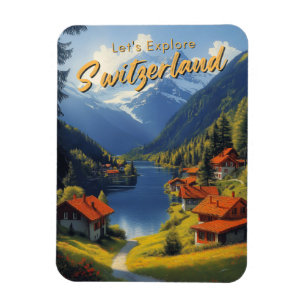 Reise Schweiz Vintage Magnet