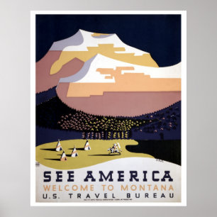 Reise sehen Sie Amerikas, Montana WPA Poster