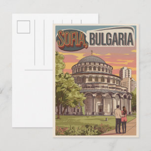 Reise Sofia, Bulgarien Vintage-Geschenke, Liebespa Postkarte