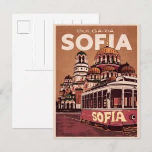 Reise Sofia, Bulgarien Vintage-Geschenke und Souve Postkarte