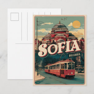 Reise Sofia, Bulgarien Vintage-Geschenke und Souve Postkarte