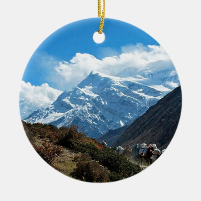 Reise-Sommer Himalaja-Mount Everest-Indiens Nepal Keramik Ornament (Vorne)