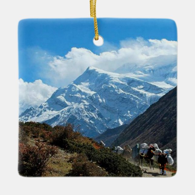 Reise-Sommer Himalaja-Mount Everest-Indiens Nepal Keramikornament (Vorderseite)