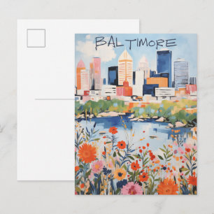 Reise Stadt Baltimore Maryland Ästhetik Postkarte