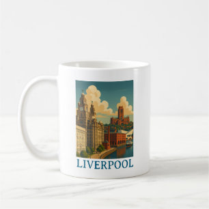 Reise Stadtansicht Liverpool England im Vintage-St Kaffeetasse