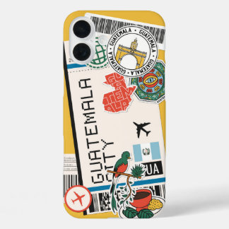 Reise-Stempel-Handyhülle von Guatemala nach Pereir iPhone 16 Plus Hülle