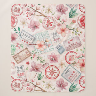 Reise-Stempel-Muster im Vintage-Stil (1) Sherpadecke