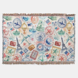 Reise-Stempel-Muster im Vintage-Stil (3) Decke
