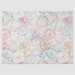 Reise-Stempel-Muster im Vintage-Stil (8) Seidenpapier