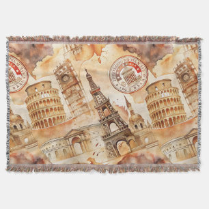 Reise-Stempel-Muster im Vintage-Stil (9) Decke