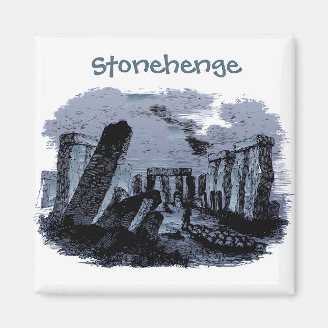 Reise- |Stonehenge Portrait Custom Text Kühlschran Magnet (Vorne)