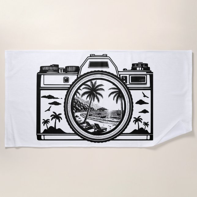 Reise Strand Fotografie Kamera   Strandtuch (Vorderseite)