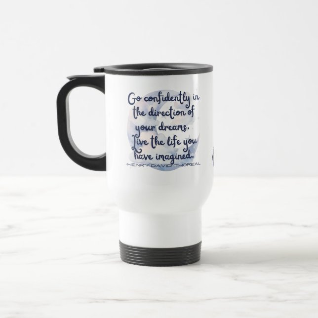 Reise-Tasse 'Geh selbstbewusst' Reisebecher (Links)