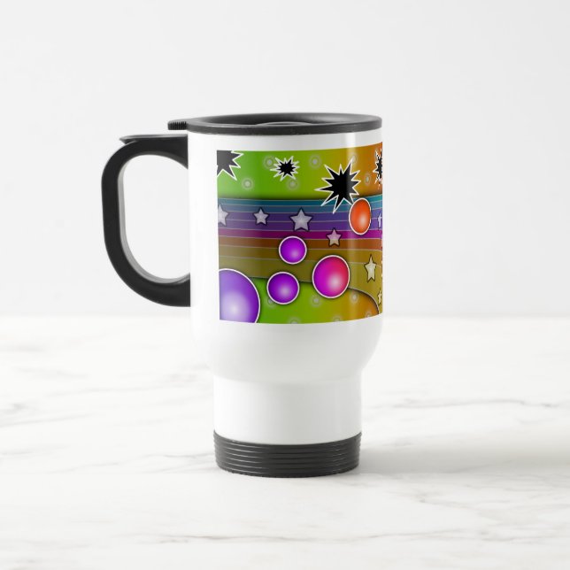 Reise-Tasse - GROSSE KNALL-SCHWARZE LOCH-POP-KUNST Reisebecher (Links)