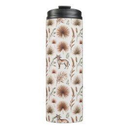 Reise-Tasse mit einem Muster in Braun und Grün Thermosbecher