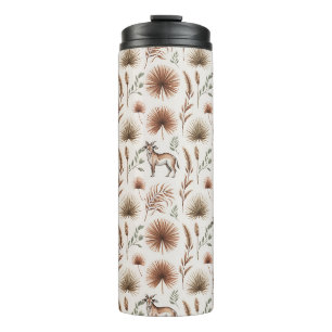 Reise-Tasse mit einem Muster in Braun und Grün Thermosbecher