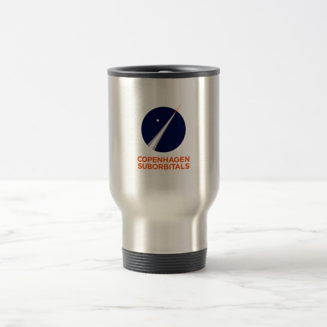 Reise-Tasse mit Logo Kopenhagens Suborbitals Reisebecher (Mittel)