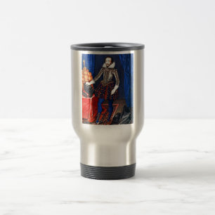 Reise-Tasse mit mittelalterlichem Porträt Reisebecher