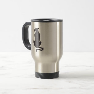 Reise-Tasse mit schwarzer Katze Silhouette Reisebecher
