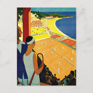Reise, Tennis, Sport, Monte Carlo Monaco im Vintag Postkarte