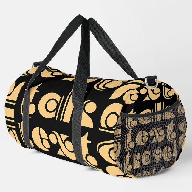 Reise Text Schwarz     Duffle Bag (Rechte Ecke)