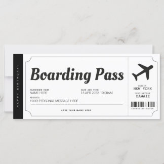 Reise-Ticket für den Boarding Überraschen