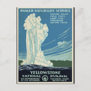 Reise Tourismus Nationalpark im Vintage Retro Stil Postkarte