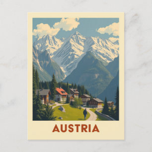 Reise Tourismus Österreich Alpenstadt Vintage Postkarte