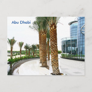 Reise-Tourismus-Werbeanzeige Abu Dhabi im Vintage- Postkarte