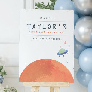 Reise um den Sun Space Boy Geburtstag Willkommen Poster