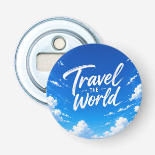 Reise um die Welt Blue Sky Abenteuer Design Flaschenöffner