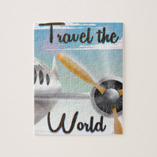 Reise um die Welt Klassisches Flugzeugposter Puzzle