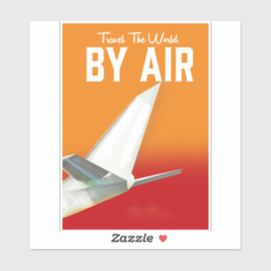 Reise um die Welt mit dem Flugzeug Aufkleber